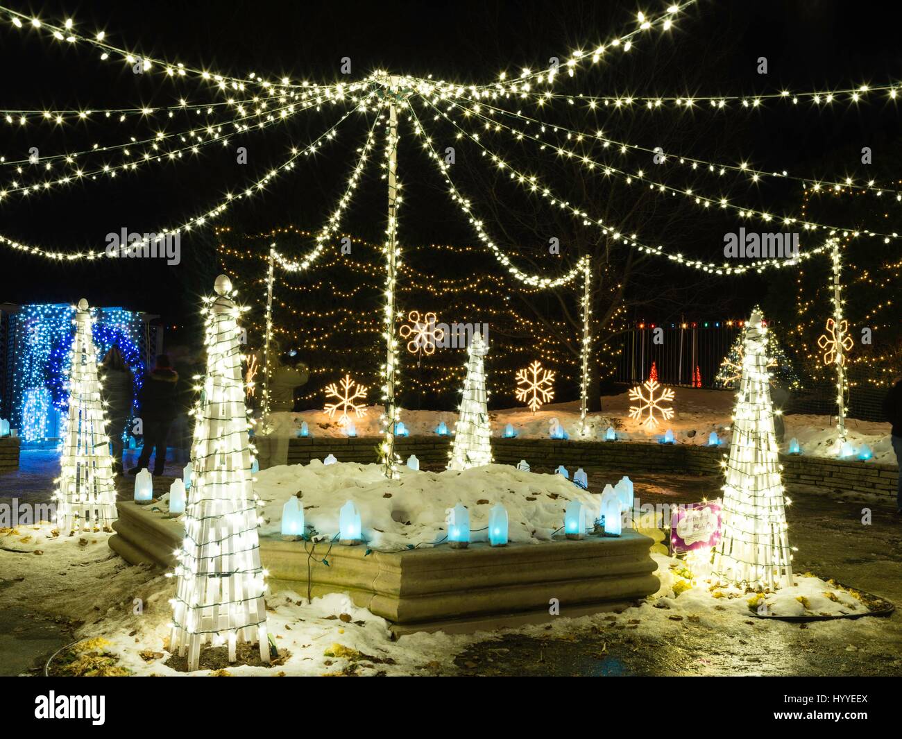Holiday Light Show At Janesville Rotary Gardens Janesville Stock
