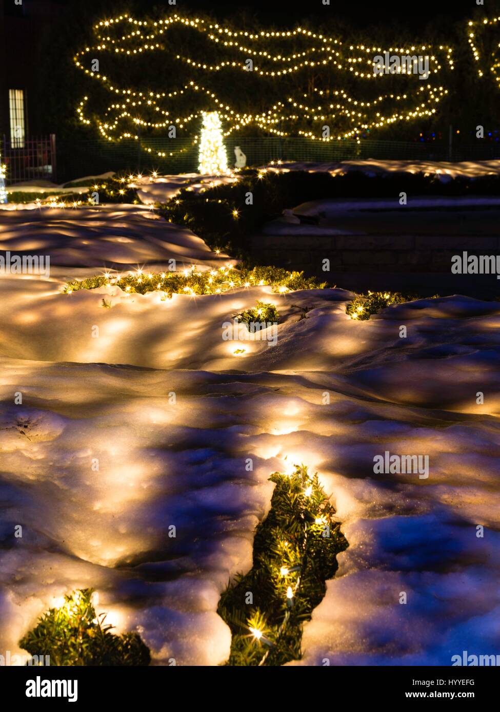 Holiday light show at Janesville Rotary Gardens, Janesville, Wisconsin