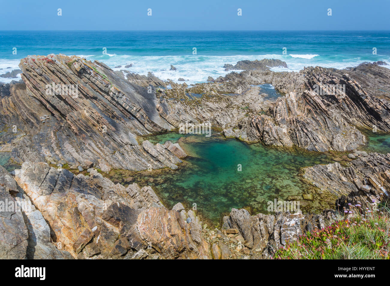Seascape in Almograve, Odemira, Portugal Stock Photo ...