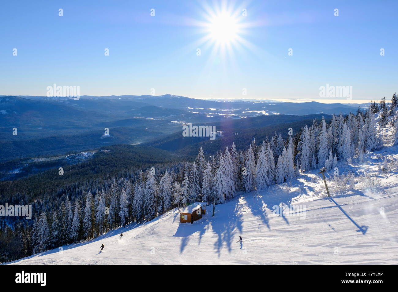Ski slope, Big Arber, Bavarian Forest, Lower Bavaria, Bavaria, Germany Stock Photo