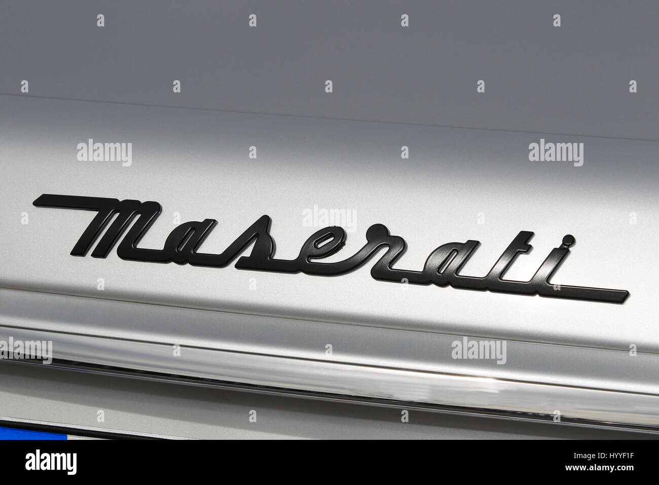 Maserati lettering, logo Stock Photo - Alamy