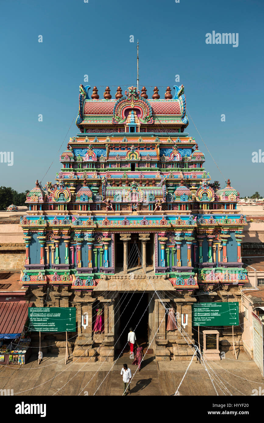 Sri Ranganathaswami Temple, Srirangam, District iruchirappalli, Tamil Nadu, India Stock Photo