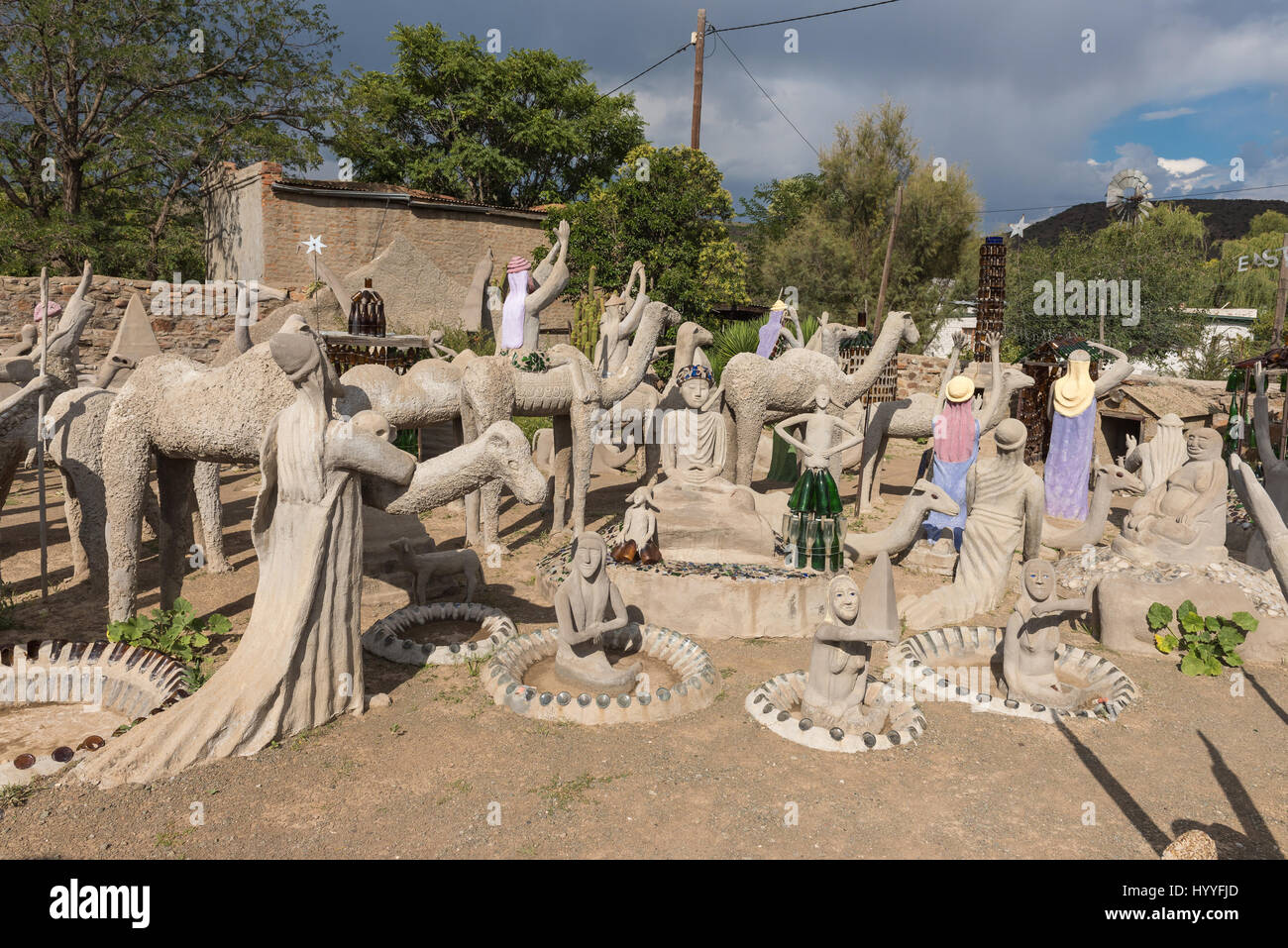 NIEU BETHESDA, SOUTH AFRICA MARCH 21, 2017 Concrete and glass