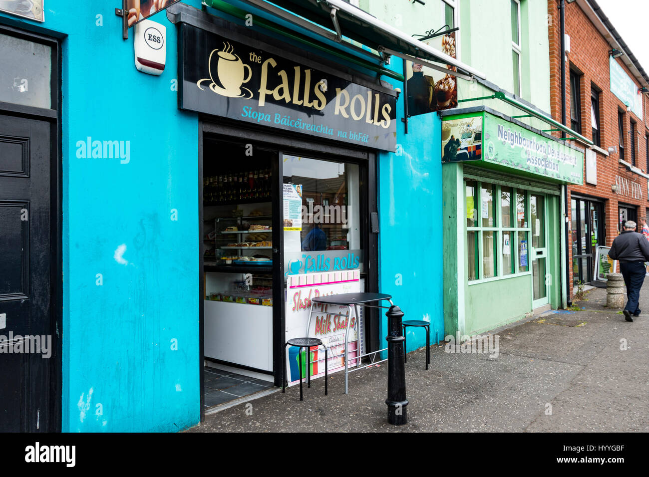 The Falls Rolls Cafe, Falls Road, Belfast, County Antrim, Northern Ireland, UK Stock Photo
