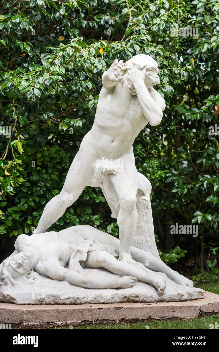 Auckland, New Zealand - March 1, 2017: Closeup of all white statue of ...