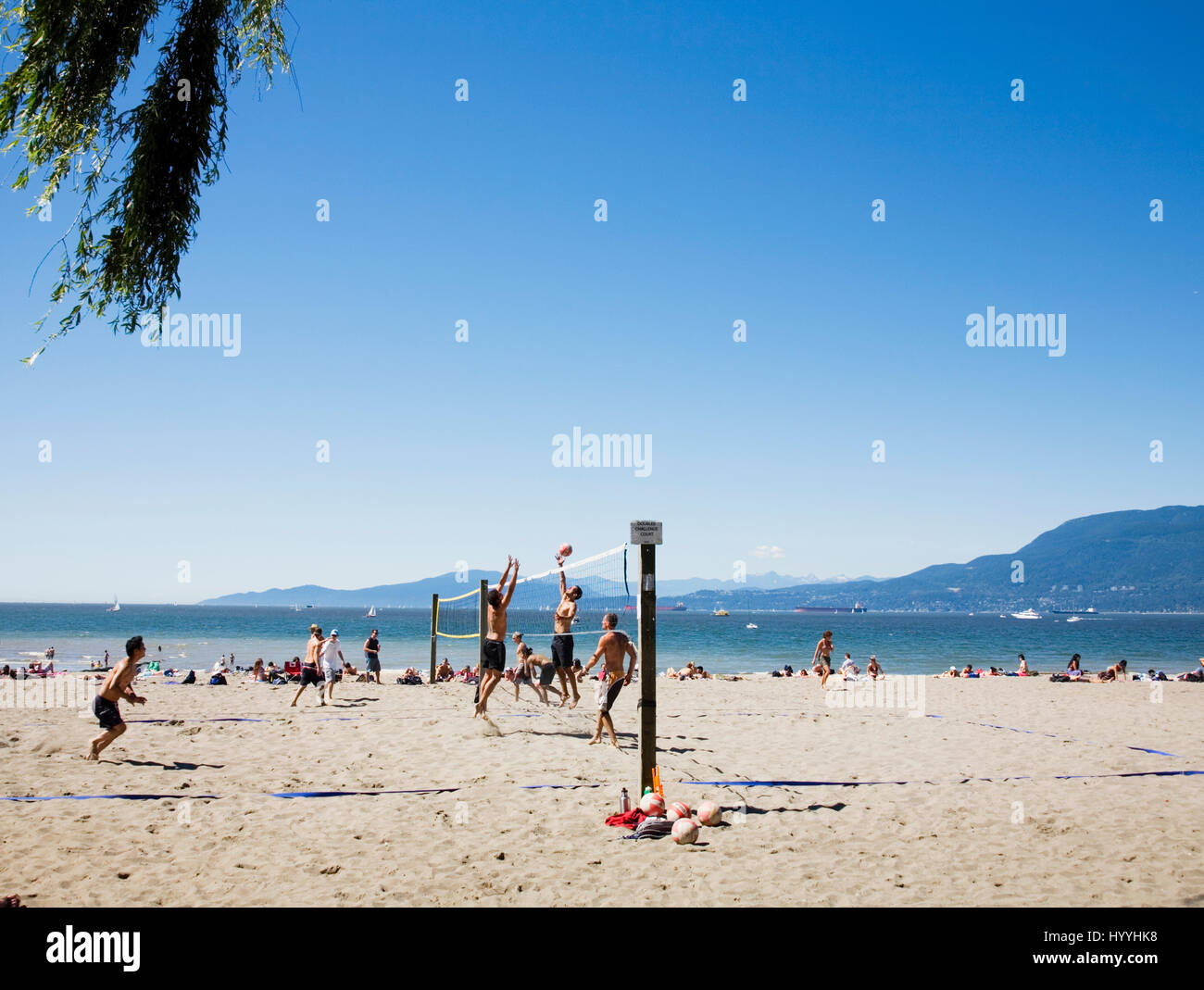 Beach volleyball at Kitsilano Beach, Vancouver BC Stock Photo Alamy