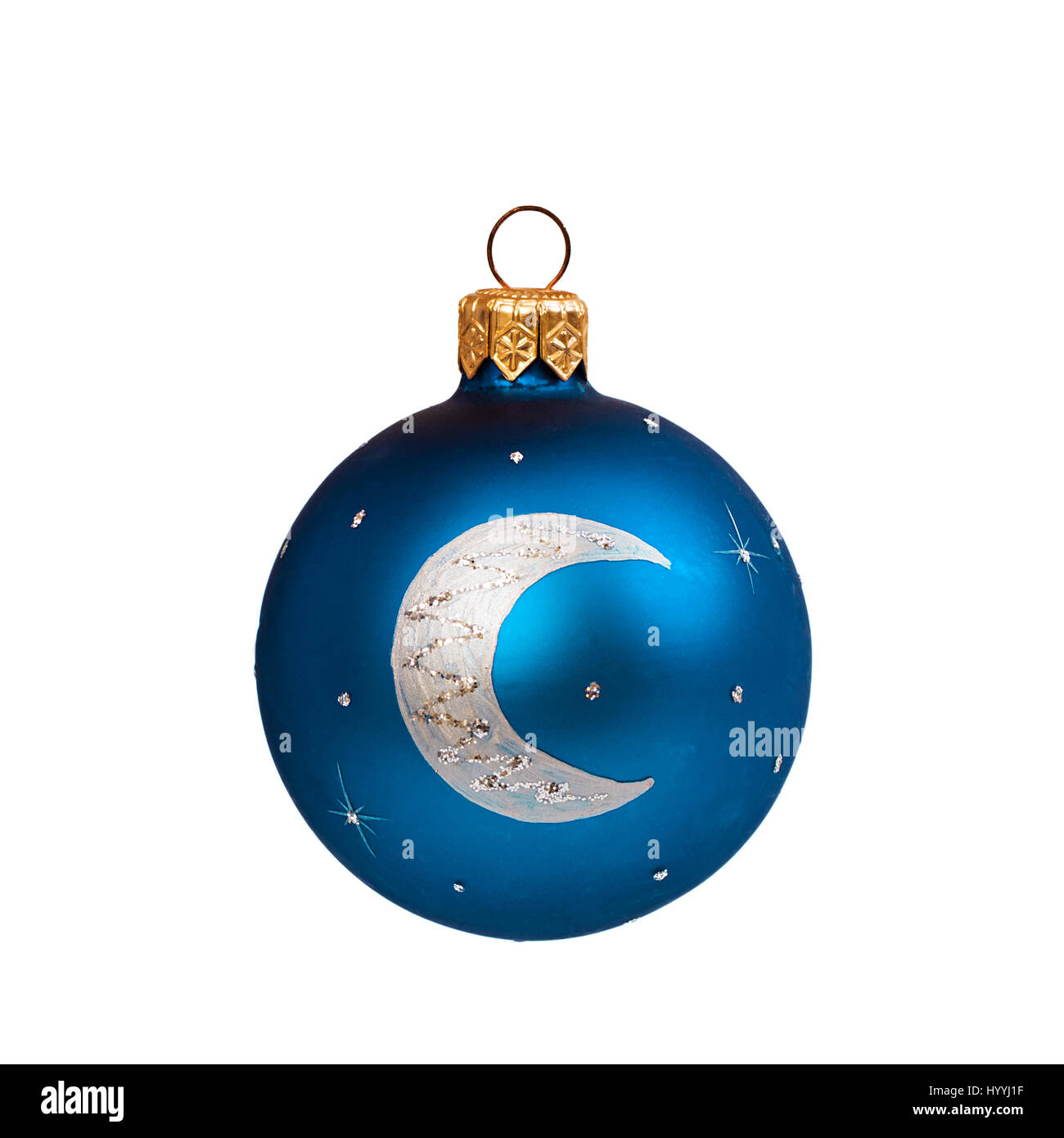 Blue Christmas ball isolated on white background New Year Stock Photo ...