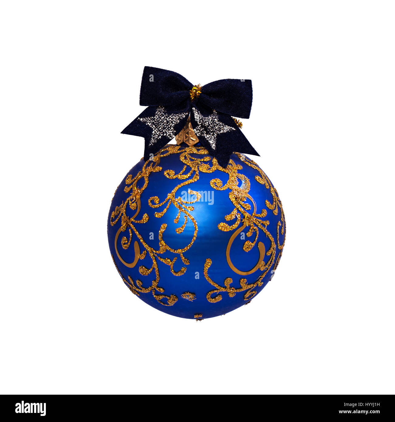Blue Christmas ball isolated on white background New Year Stock Photo ...