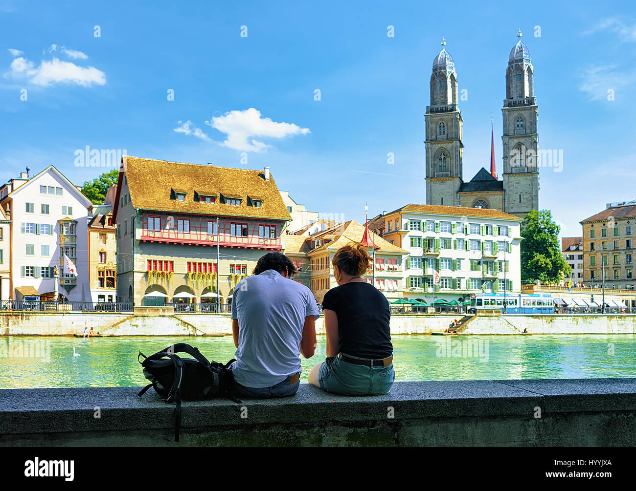 Zurich, Switzerland - September 2, 2016: Young couple ...