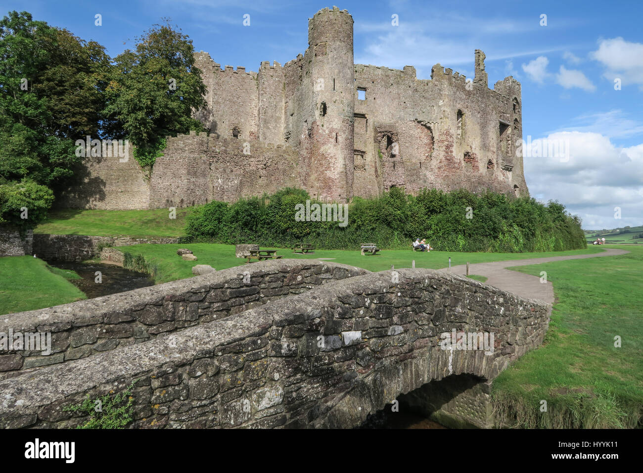 Laugharne Castle in Carmarthenshire, Wales, United Kingdom. Stock Photo