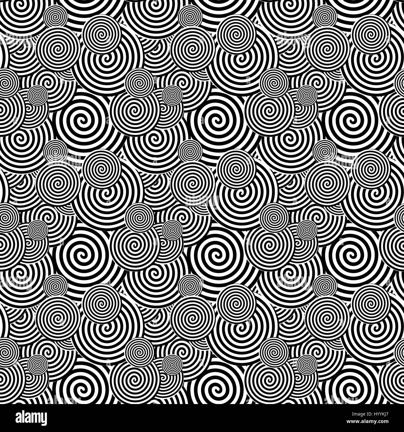 Black and White Seamless Pattern. Abstract Psychedelic Art Backg Stock ...