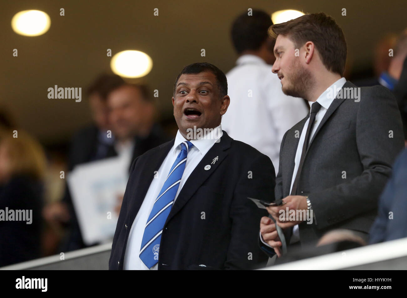 Queens Park Rangers chairman Tony Fernandes during the Sky Bet Championship match at Loftus Road, London. Stock Photo