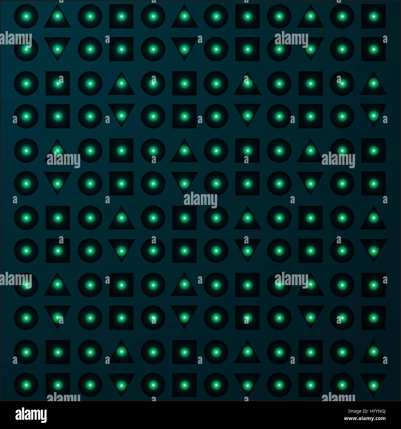 Abstract green dark background with glowing elements and geometric ...
