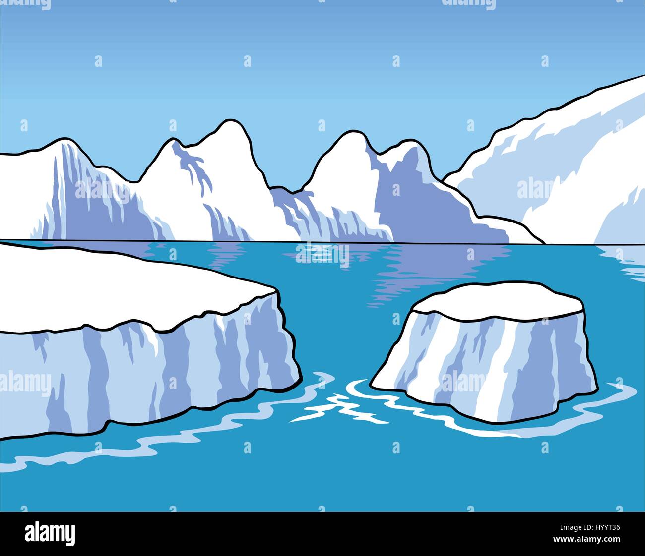 Icebergs. Vector Illustration. Stock Vector