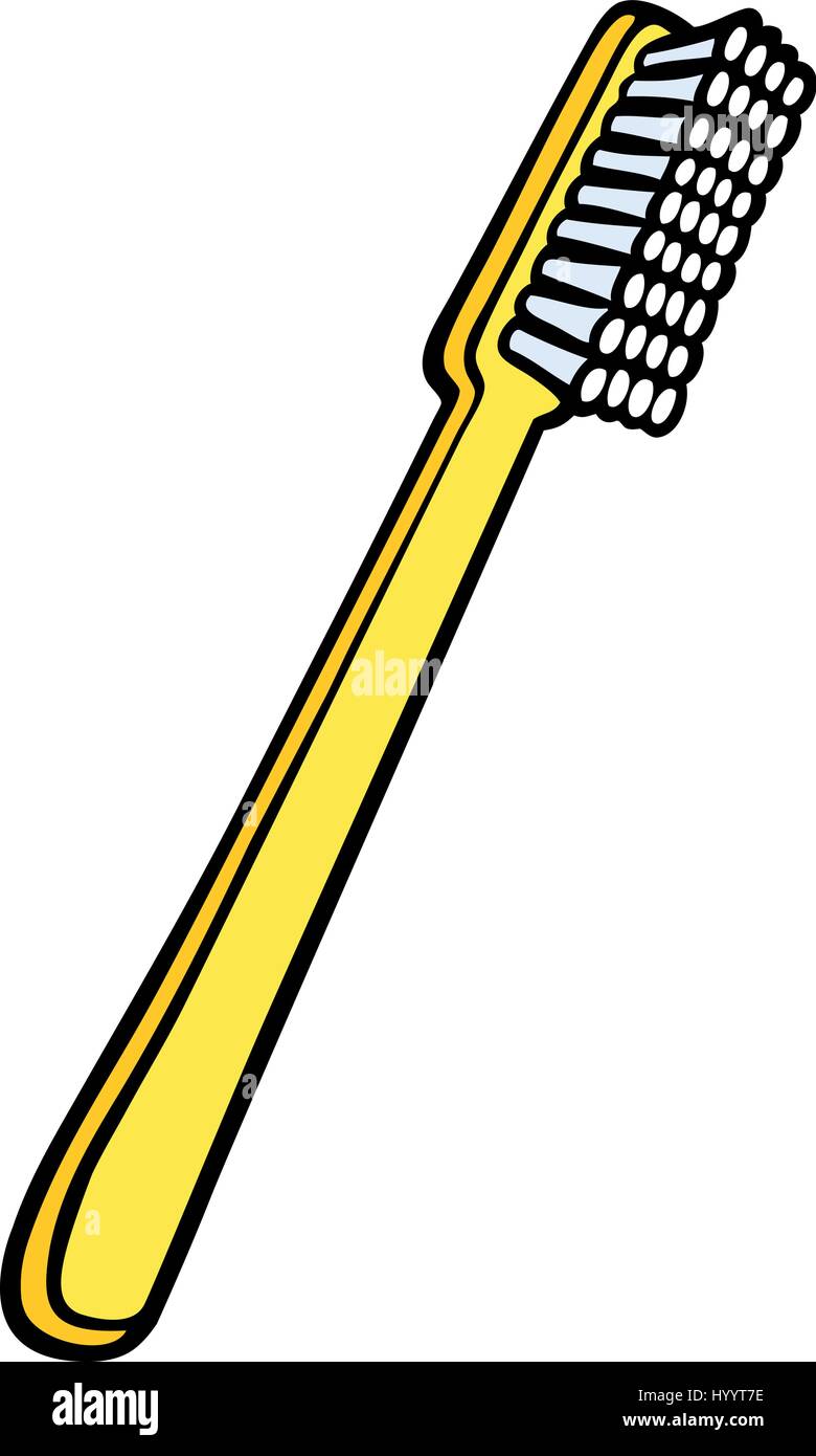 Yellow Toothbrush. Vector Illustration. Stock Vector