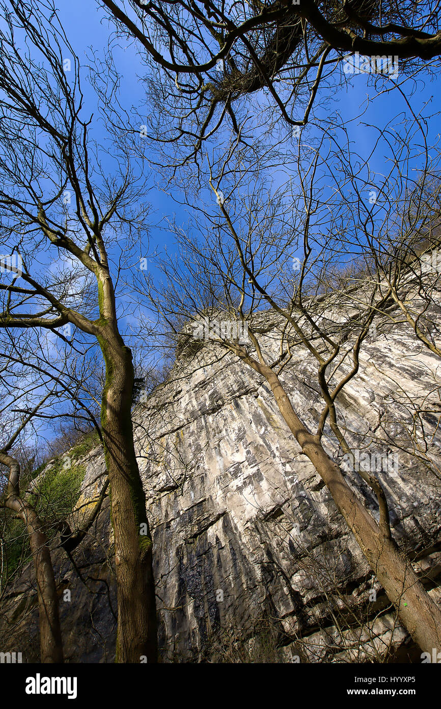 Rock climbing route in Peak District National Park,Derbyshire,United