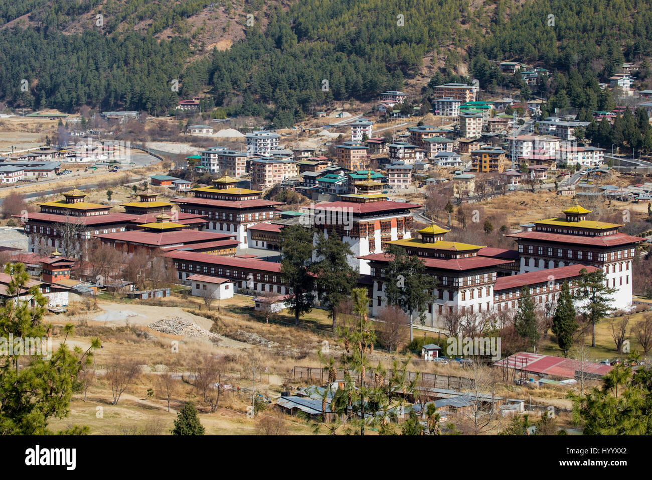 Government in Thimpu, Bhutan's capital Stock Photo