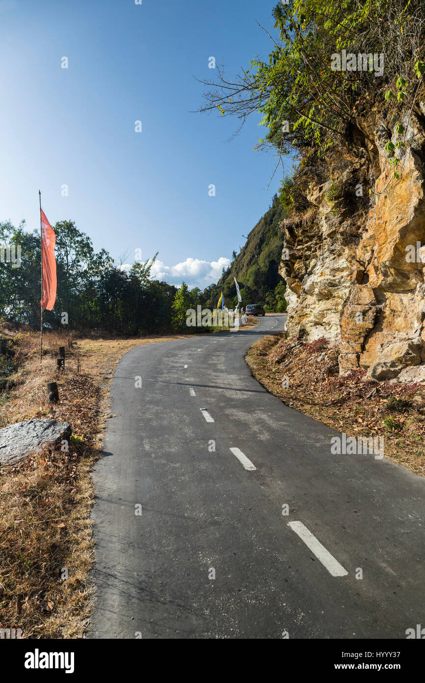Road in Bhutan before the roadworks Stock Photo