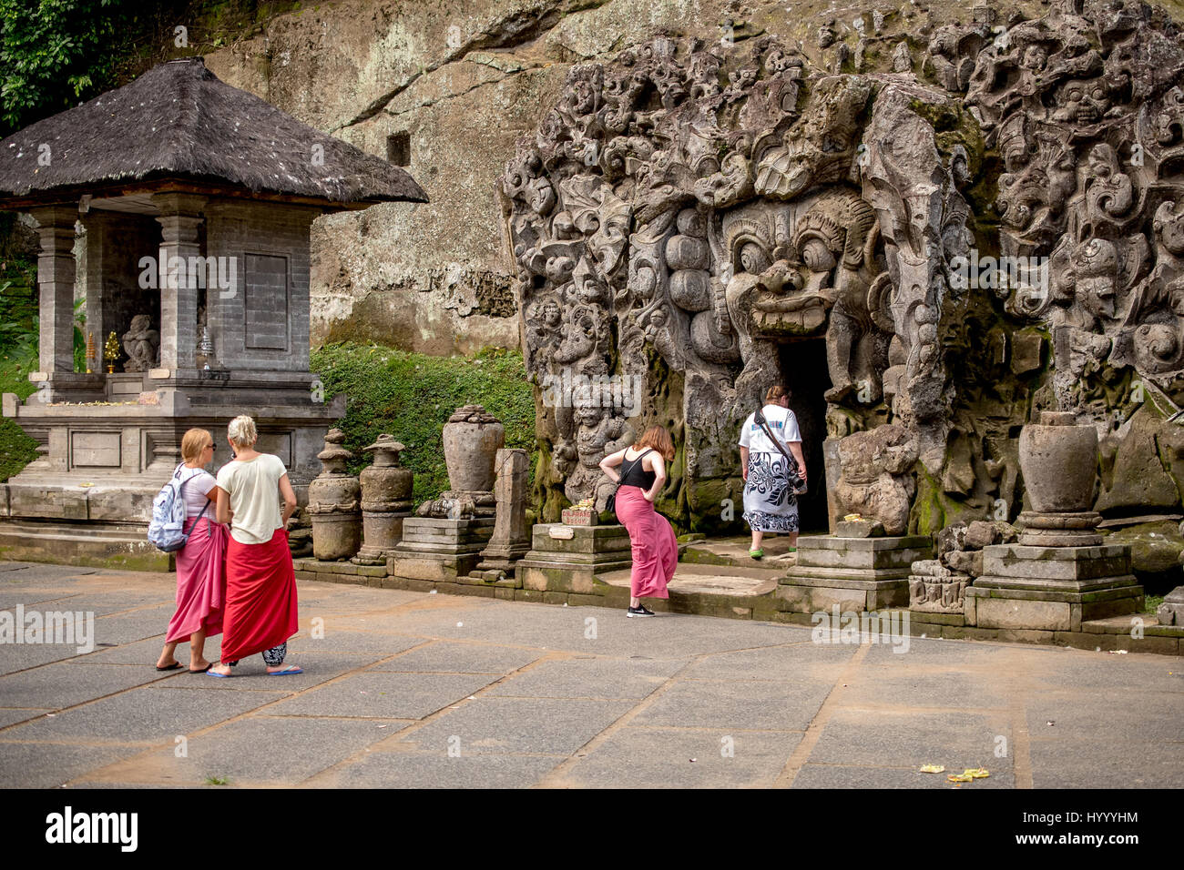 Elephant cave, Goa Gajah, Ubud Bali, Indonesia, UNESCO World Heritage Centre Stock Photo