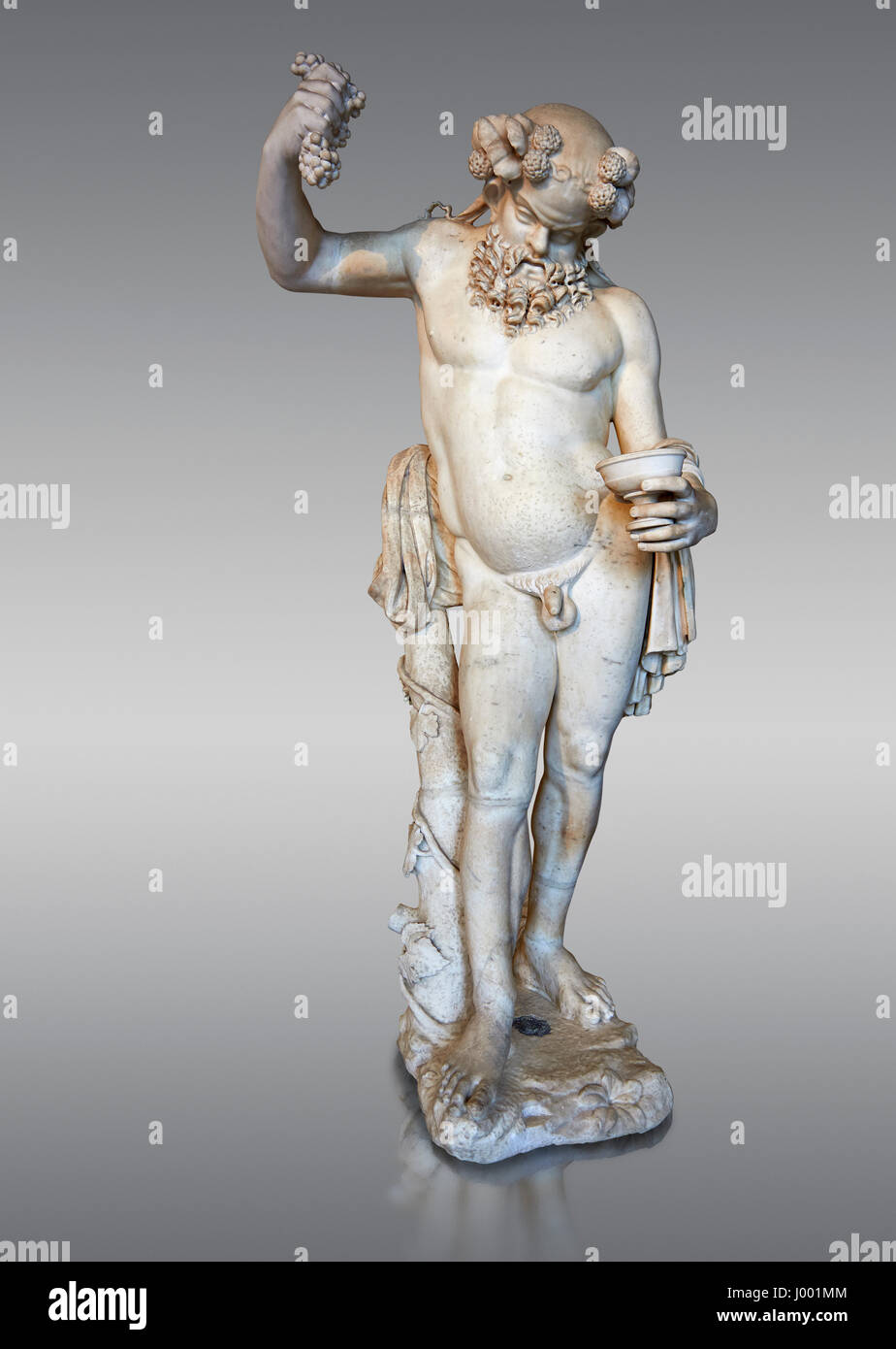 “ Silenus Drunk “ - 2nd cent AD Roman statue, marble of Paros. inv MR 343 or MA 291, Louvre Museum Paris Stock Photo