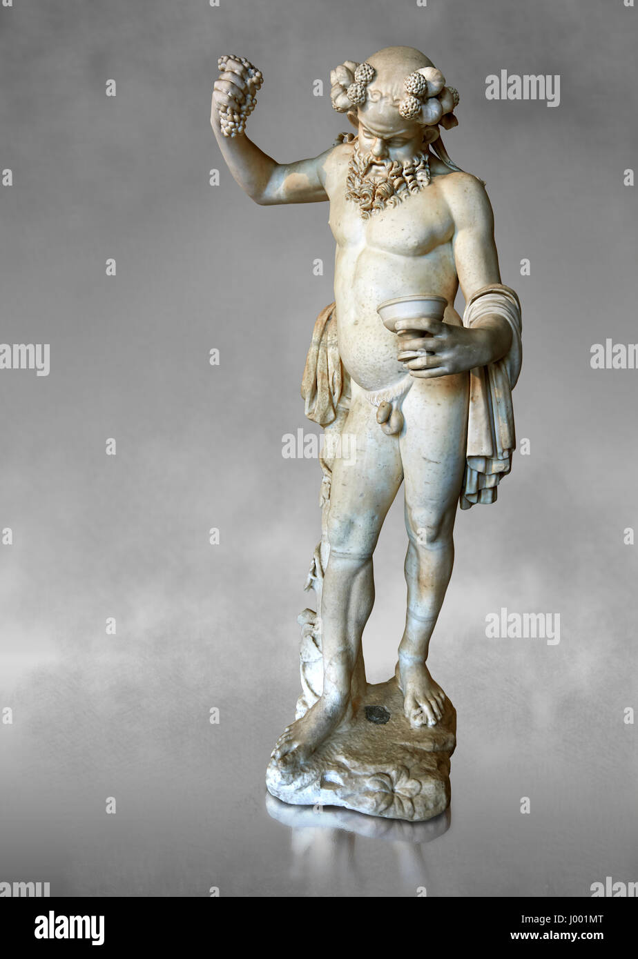 “ Silenus Drunk “ - 2nd cent AD Roman statue, marble of Paros. inv MR 343 or MA 291, Louvre Museum Paris Stock Photo