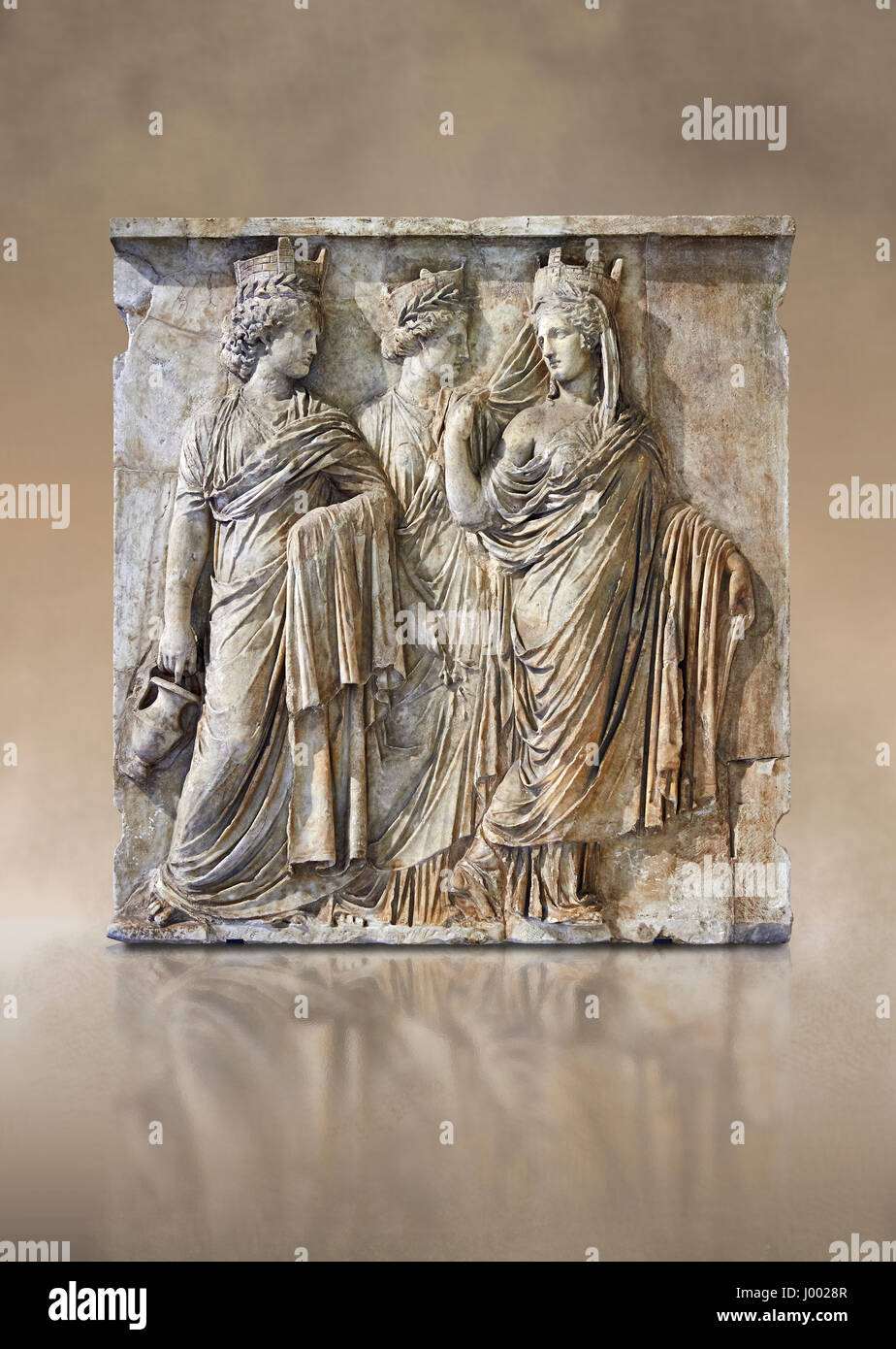 Relief sculpture called Les Trois Tyches, a Roman relief sculpture