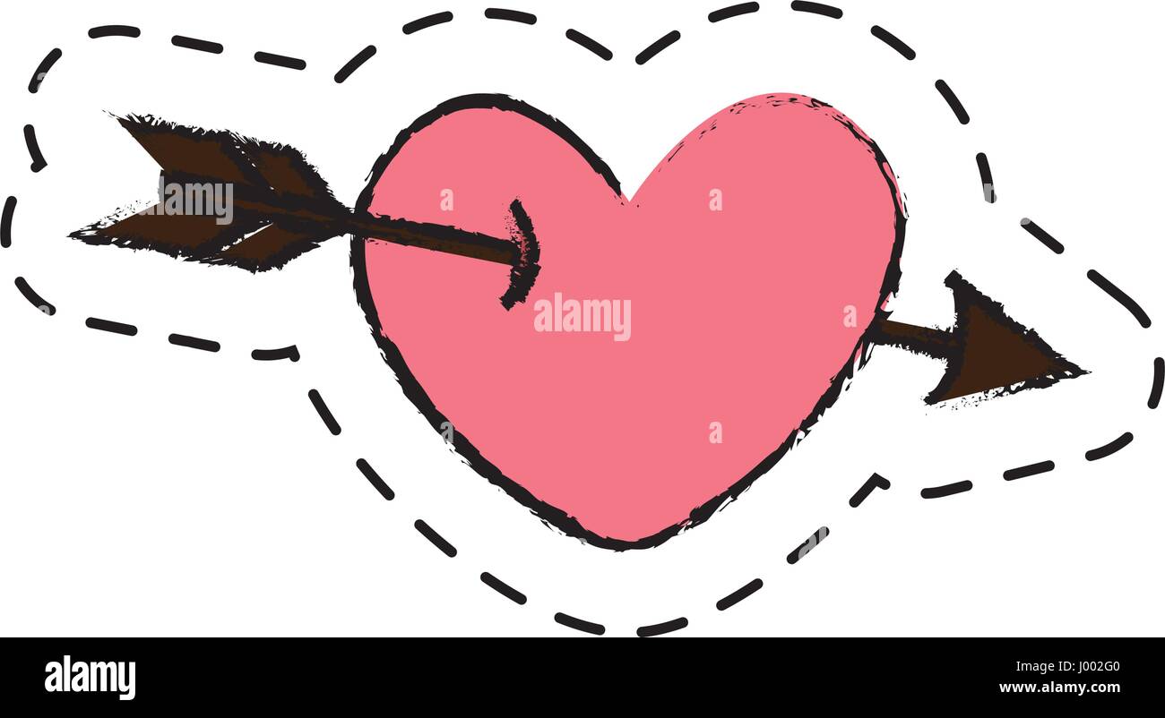 love card with heart and arrow Stock Vector Image & Art - Alamy