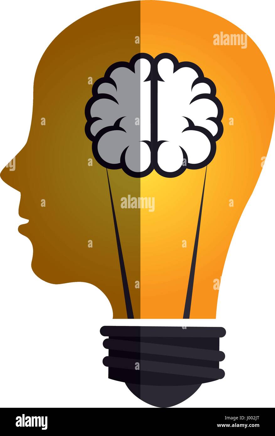 bulb light with brain Stock Vector Image & Art Alamy