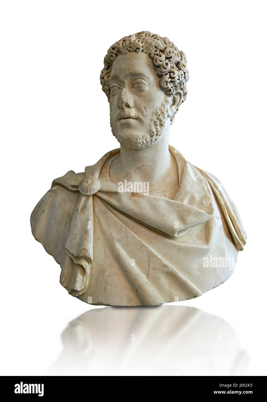 Roman Portrait bust of Roman Emperor Commodus, circa 180 AD excavated from Albano Laziale. The National Roman Museum, Rome, Italy Stock Photo