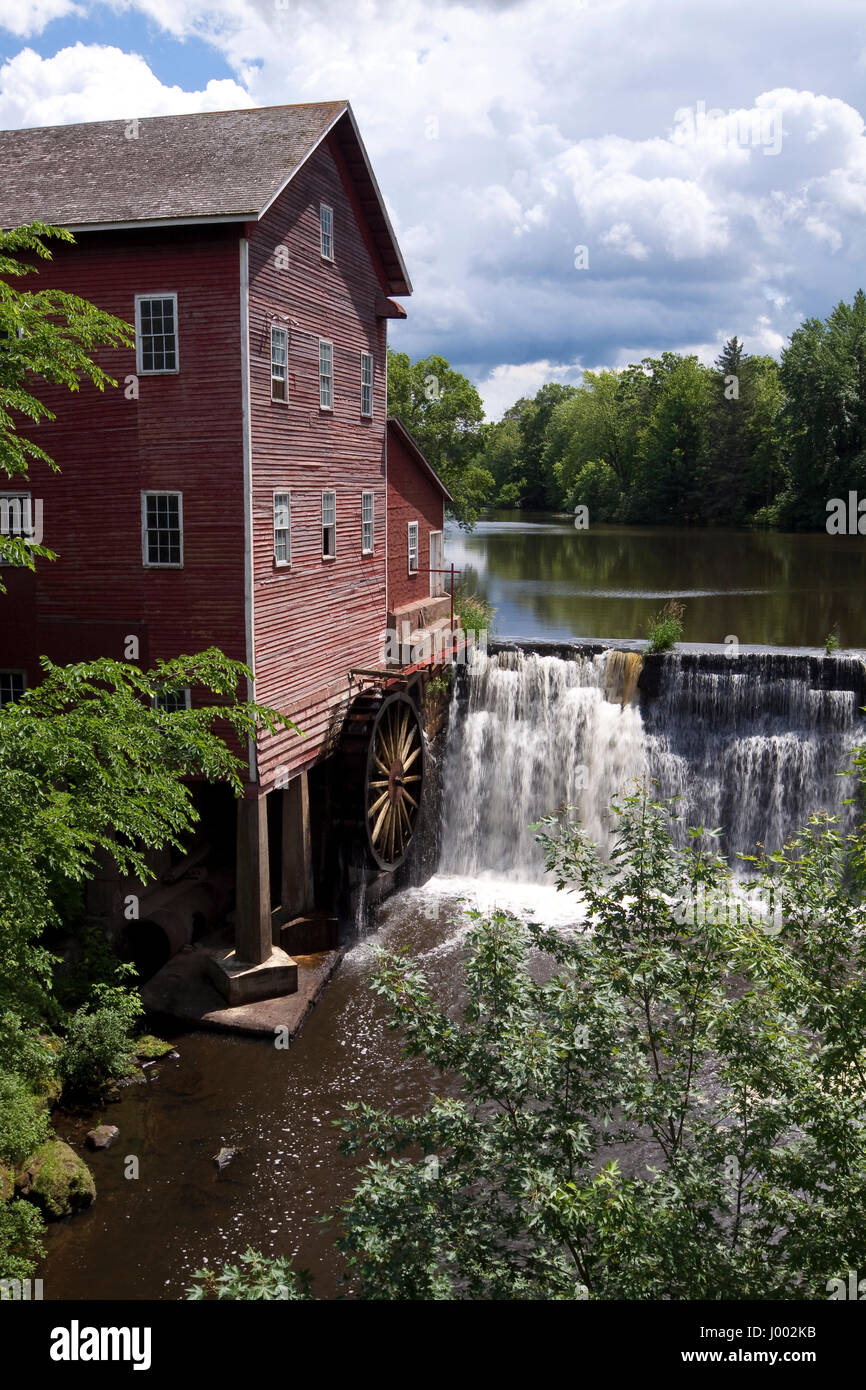 Dells Mill - A grist mill with a dam. Stock Photo
