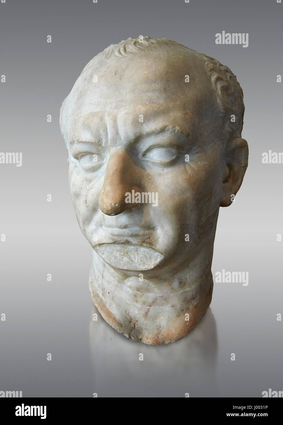 Roman portrait bust of Emperor Vespasian, 6979 AD, from Ostia