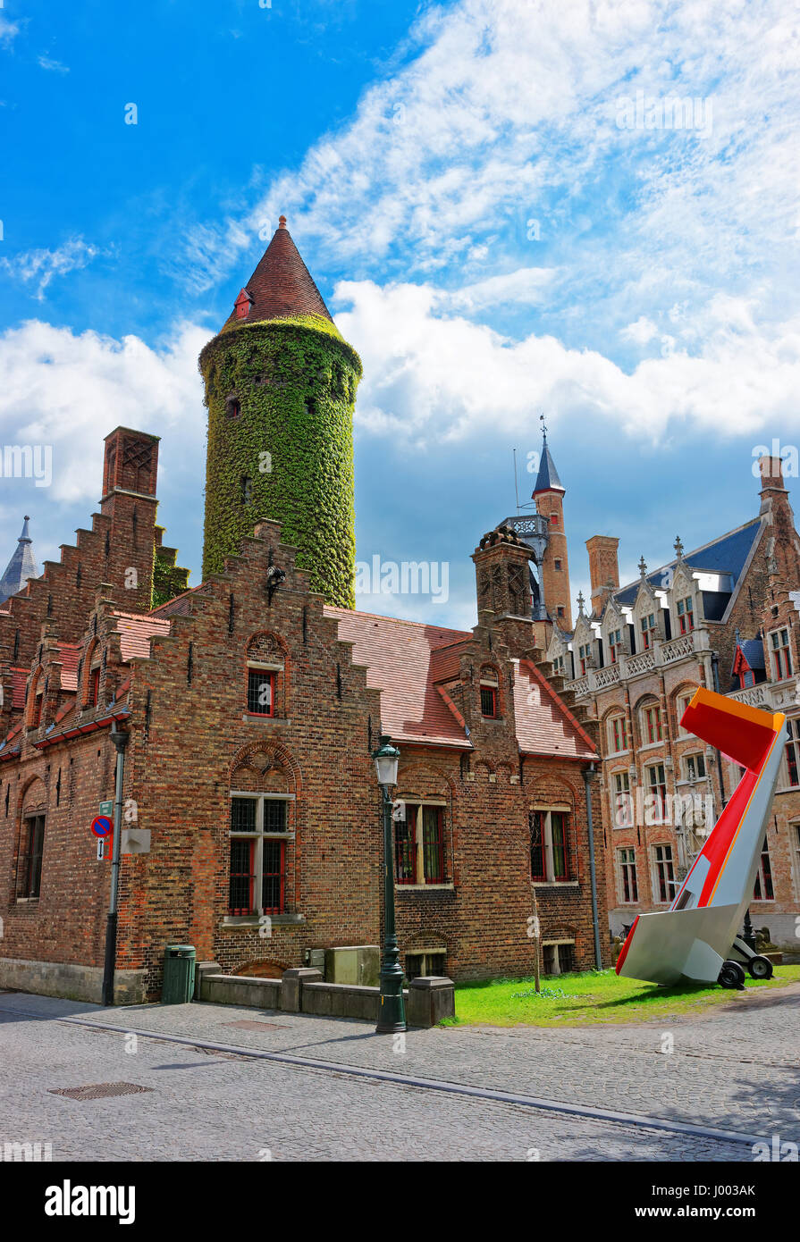 Bruges, Belgium - May 10, 2012: Gruuthuse Museum in the medieval old city of Bruges, Belgium. Stock Photo