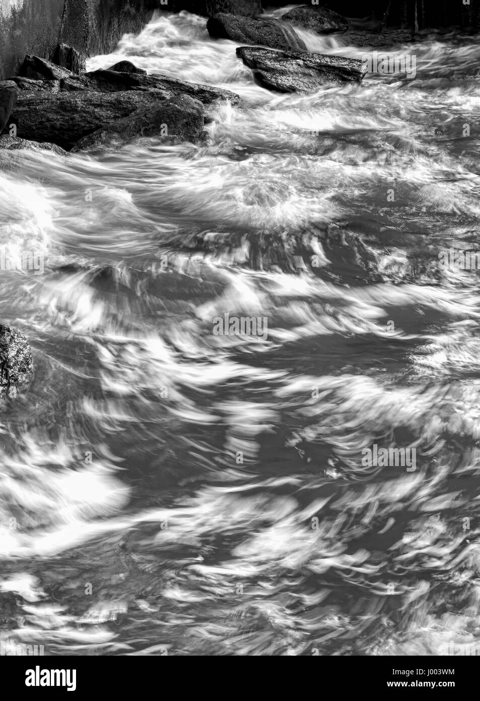 Abstract water movement in B&W. Stock Photo