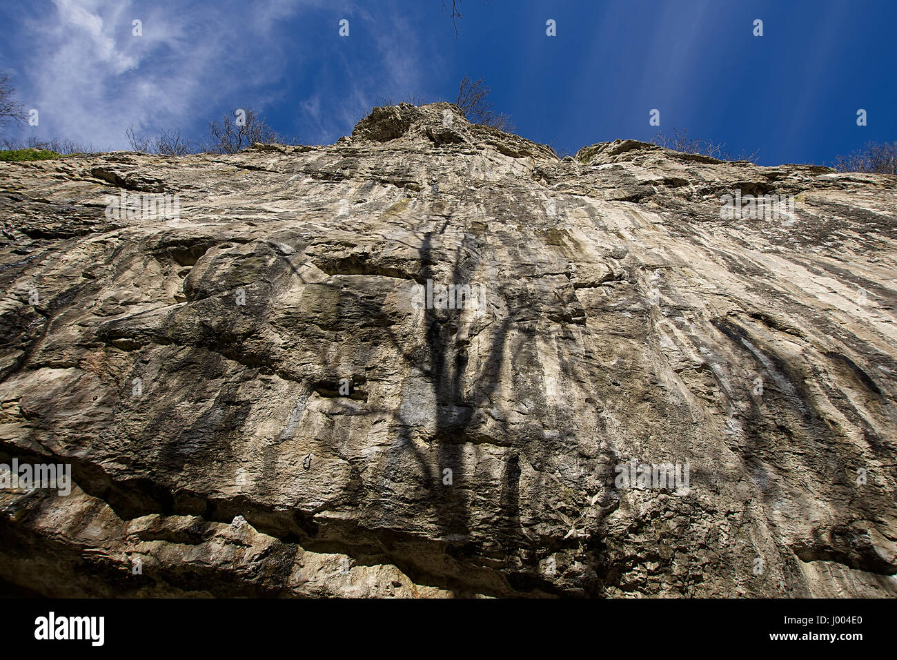 Rock climbing route in Peak District National Park,Derbyshire,United