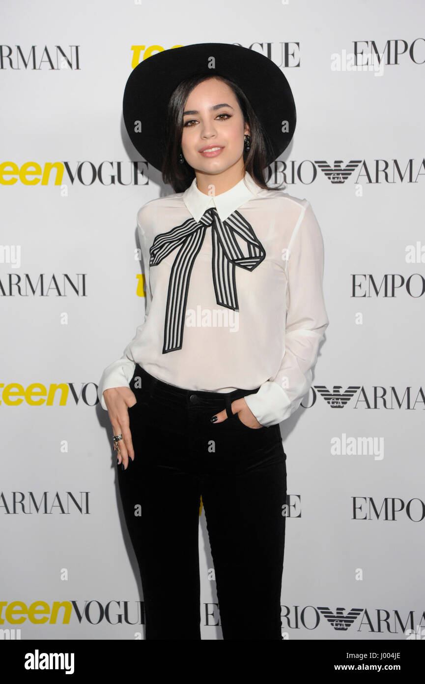 Sofia Carson attends the Teen Vogue Young Hollywood Issue Party on October 2nd, 2015 in Beverly Hills, California. Stock Photo