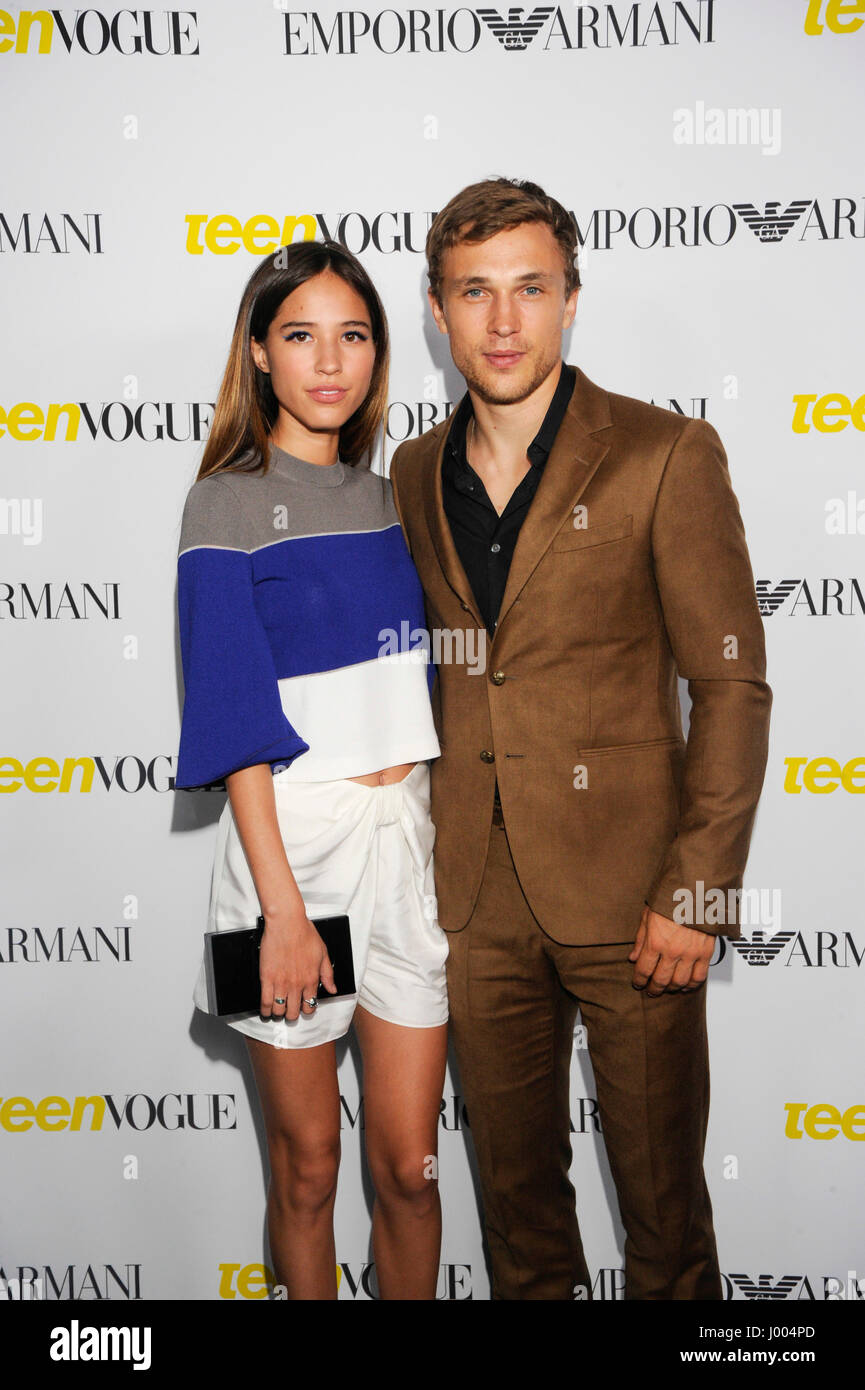 (L-R) Kelsey Chow and William Moseley attend the Teen Vogue Young Hollywood Issue Party on October 2nd, 2015 in Beverly Hills, California. Stock Photo