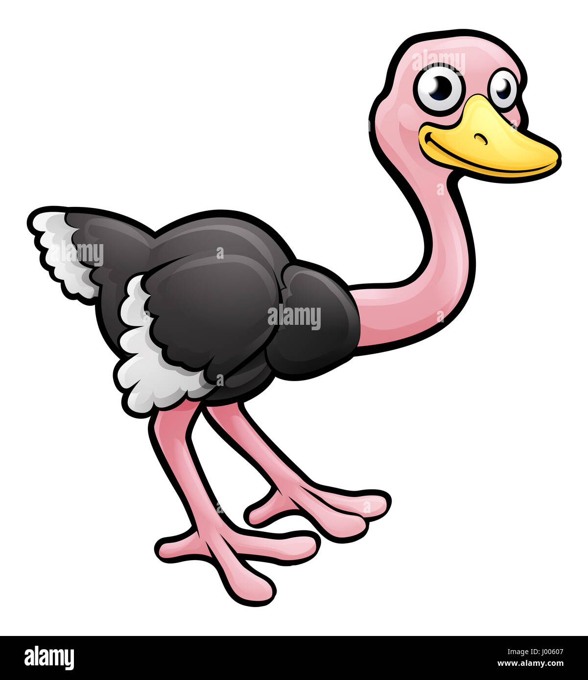 An ostrich bird safari animals cartoon character Stock Photo