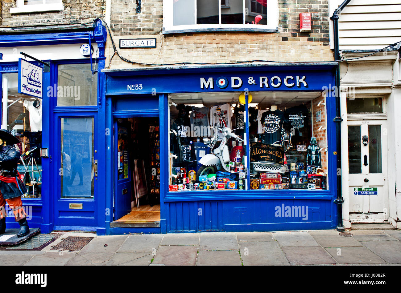 Mod and rocker shop, Burgate, Canterbury Stock Photo Alamy