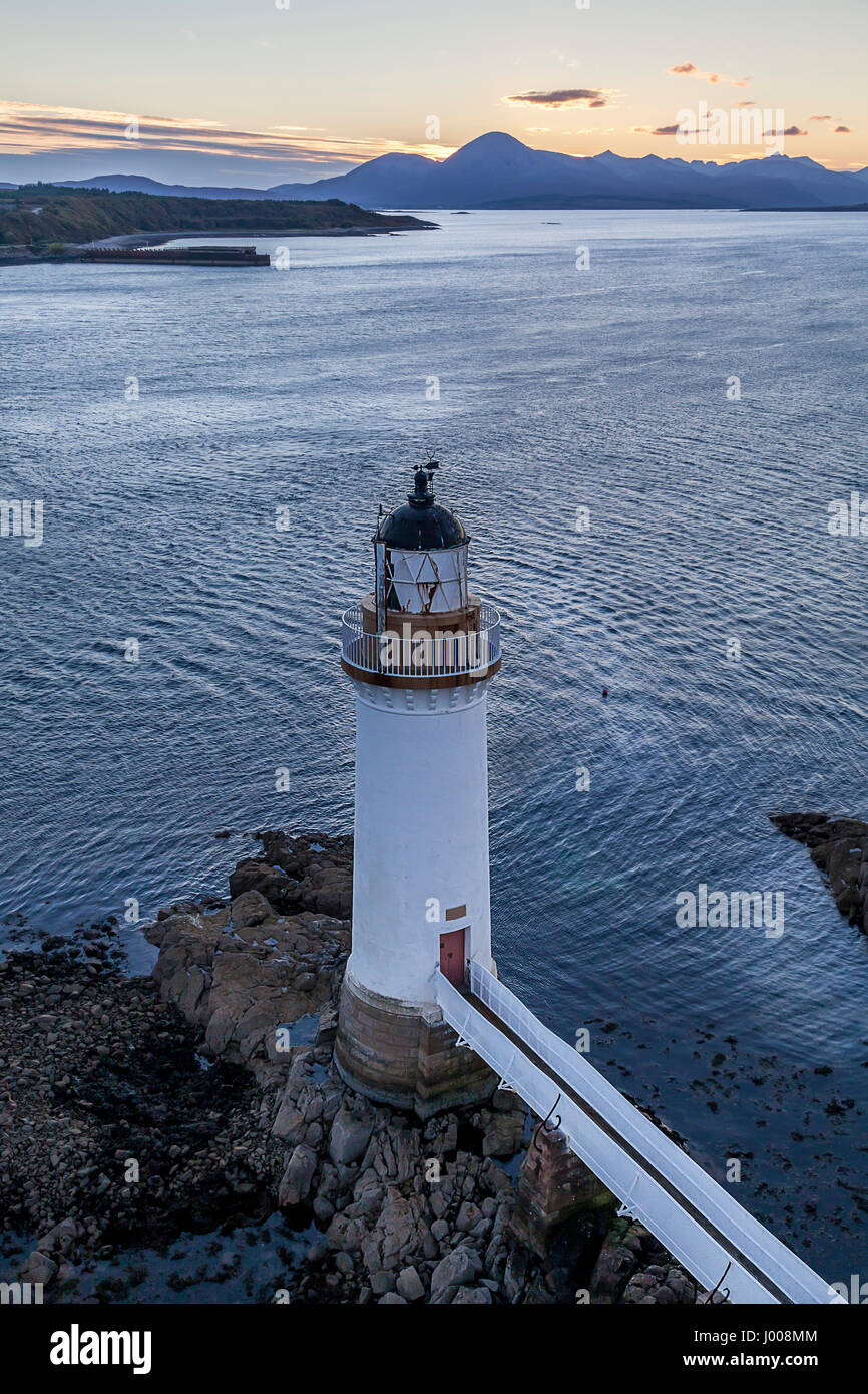 Eilean Ban Lighthouse under the Skye Bridge, where Gavin Maxwell once lived. Stock Photo