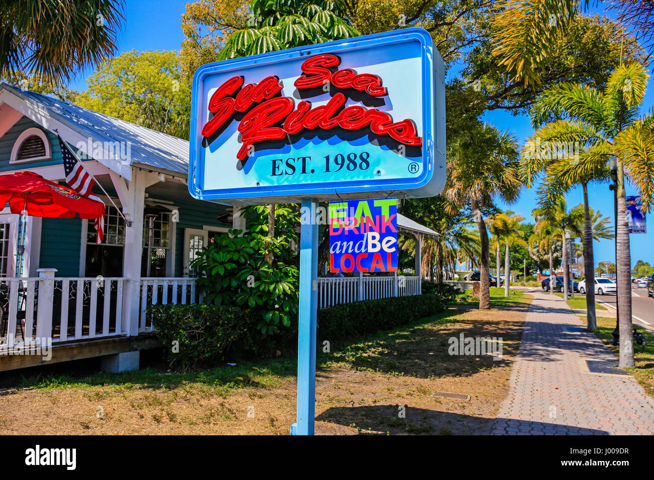 Sea Sea Riders Restaurant in downtown Dunedin, Florida Stock Photo Alamy