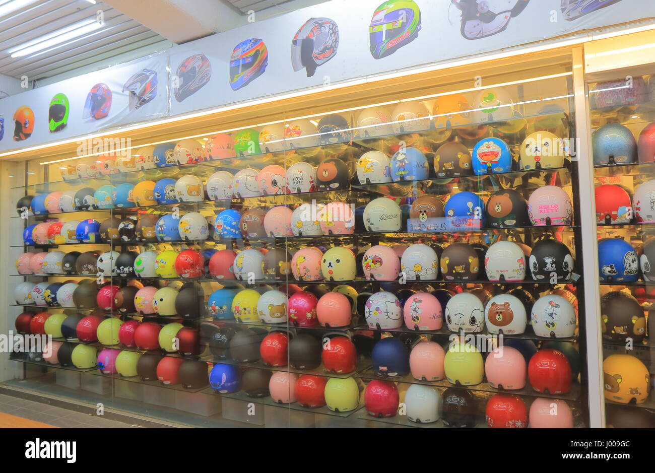 Motorbike Helmet shop display in Taipei Taiwan Stock Photo - Alamy