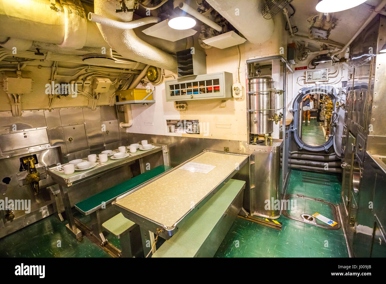 Submarine dining room Stock Photo Alamy