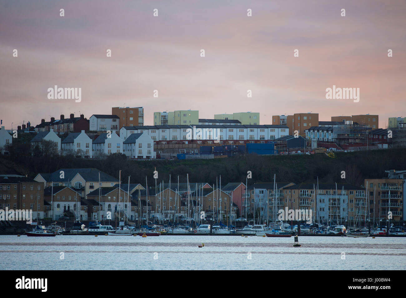 New build properties and houses at Penarth Heights and Penarth Marina