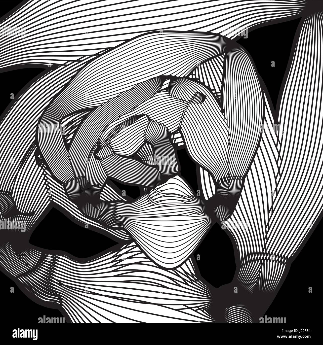 Black and White Background. Pattern With Optical Illusion. Vector ...