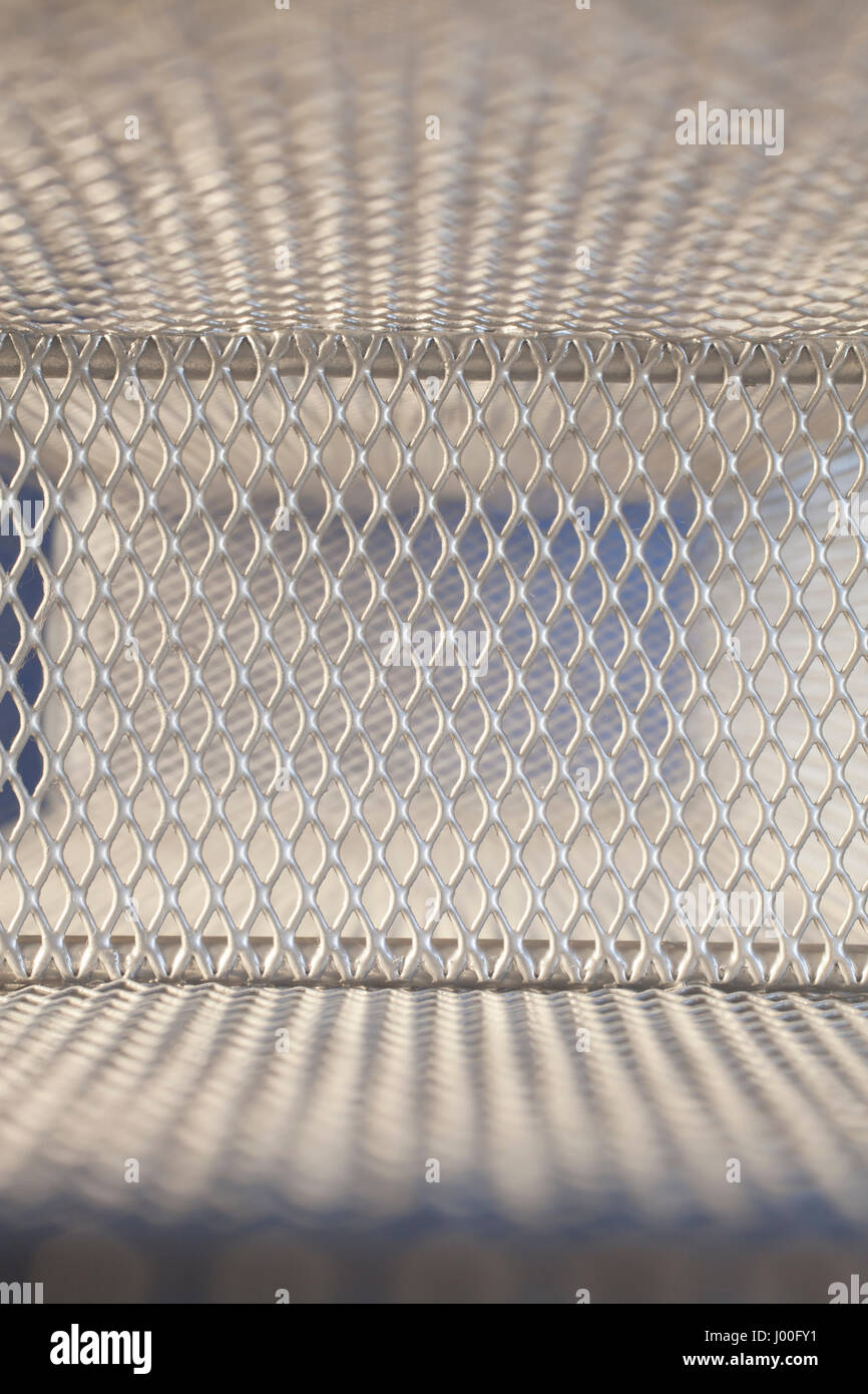 Macro detail of the mesh of a metal cage Stock Photo