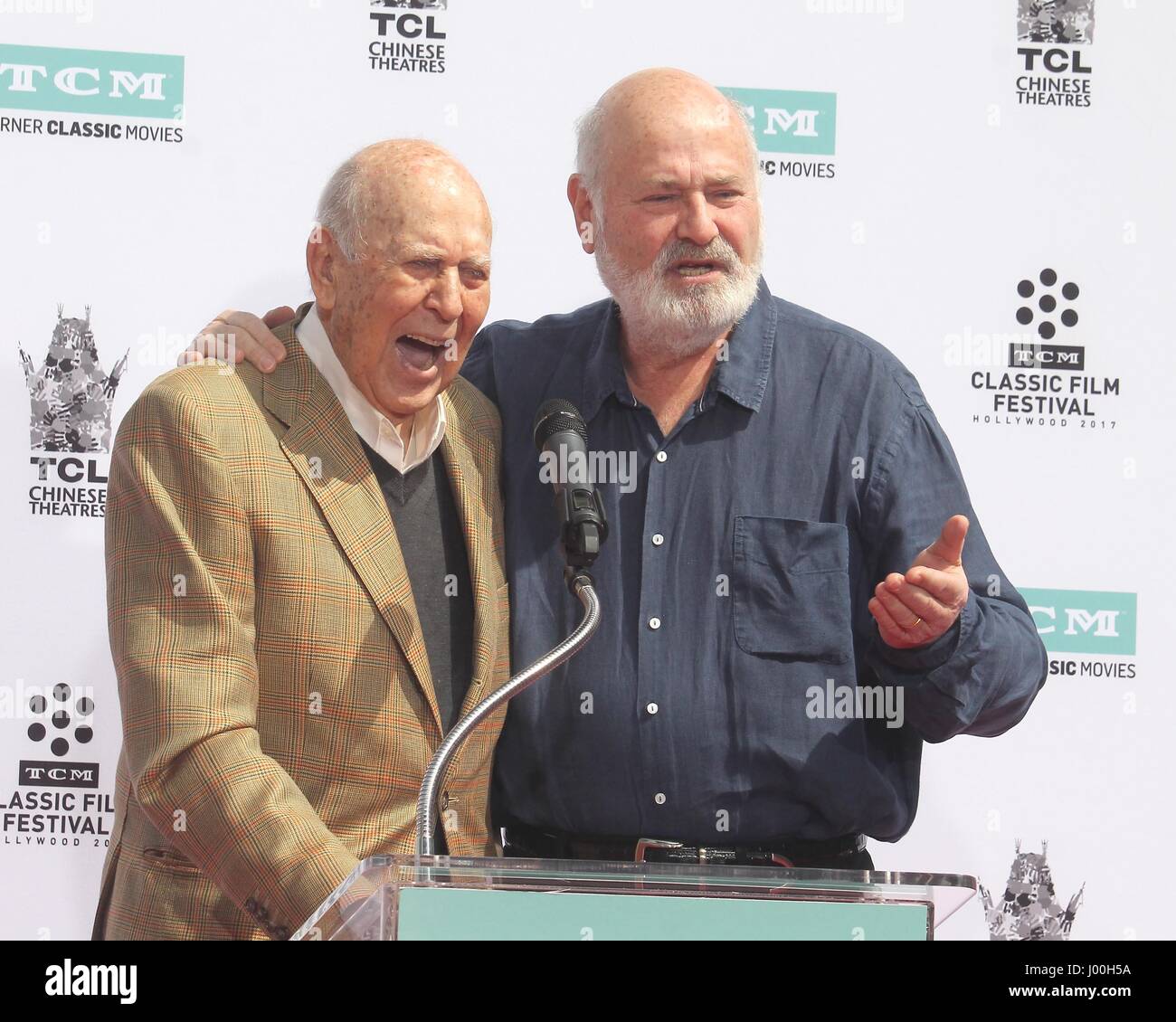 Los Angeles, CA, USA. 7th Apr, 2017. LOS ANGELES - APR 7: Carl Reiner, Rob Reiner at the Carl and Rob Reiner Hand and Footprint Ceremony at the TCL Chinese Theater IMAX on April 7, 2017 in Los Angeles, CA Credit: Hpa/via ZUMA Wire/ZUMA Wire/Alamy Live News Stock Photo