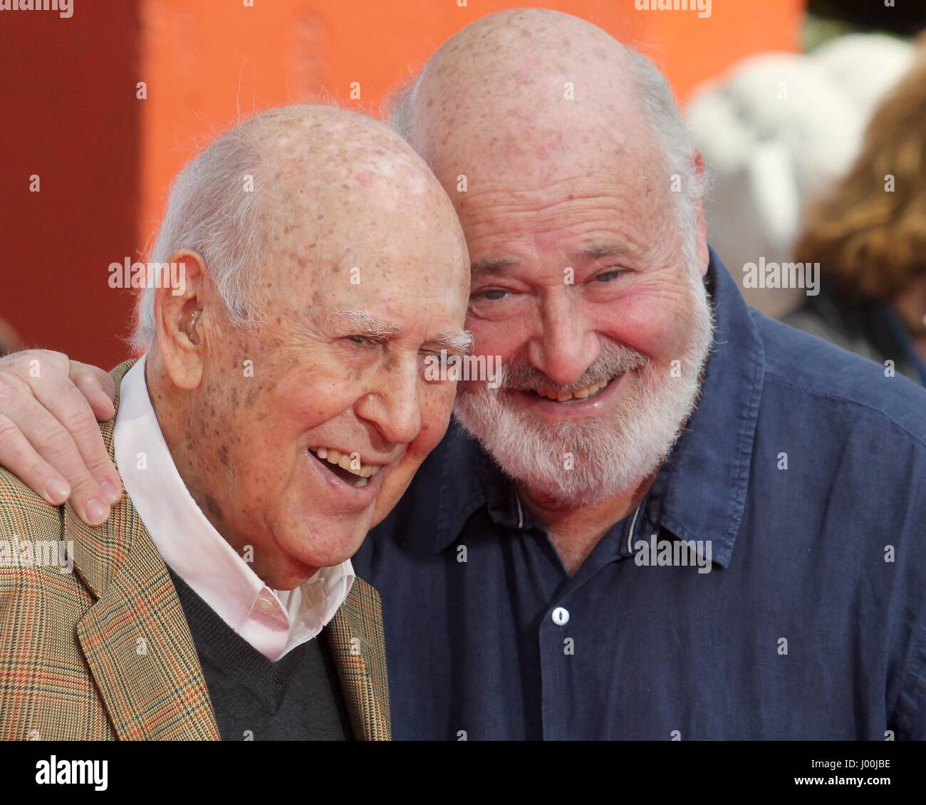Los Angeles, CA, USA. 7th Apr, 2017. Carl Reiner, Rob Reiner at a public appearance for Carl Reiner and Rob Reiner Hand- and Footprint Ceremony, TCL Chinese Theatre (formerly Grauman's), Los Angeles, CA April 7, 2017. Credit: Priscilla Grant/Everett Collection/Alamy Live News Stock Photo