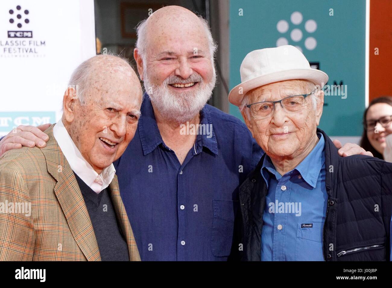 Los Angeles, CA, USA. 7th Apr, 2017. Carl Reiner, Rob Reiner, Norman Lear at a public appearance for Carl Reiner and Rob Reiner Hand- and Footprint Ceremony, TCL Chinese Theatre (formerly Grauman's), Los Angeles, CA April 7, 2017. Credit: Priscilla Grant/Everett Collection/Alamy Live News Stock Photo