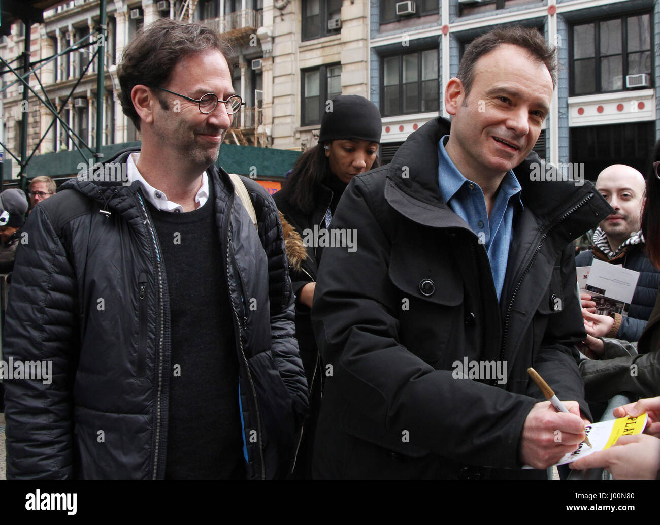 New York, NY, USA. 07th Apr, 2017. Danny Rubin and Matthew Warchus seen out for an appearance at AOL Build in New York City on April 7, 2017. Credit: Rw/Media Punch/Alamy Live News Stock Photo