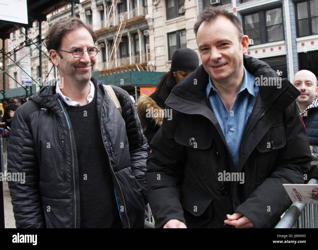 New York, NY, USA. 07th Apr, 2017. Danny Rubin and Matthew Warchus seen out for an appearance at AOL Build in New York City on April 7, 2017. Credit: Rw/Media Punch/Alamy Live News Stock Photo